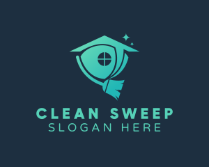 House Broom Housekeeping logo design