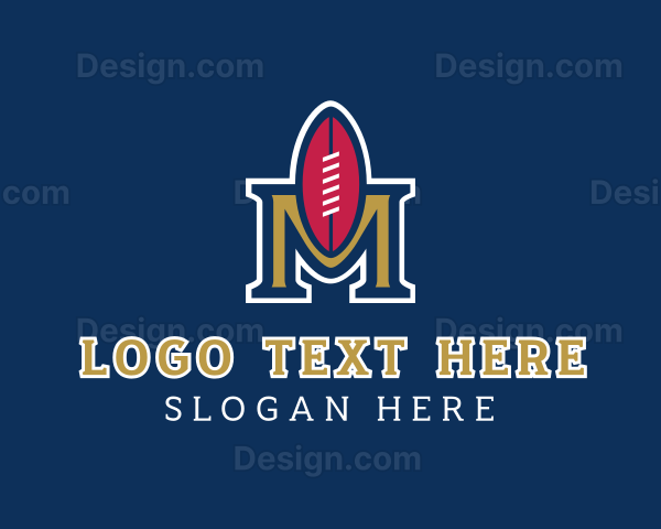 Gridiron American Football Letter M Logo