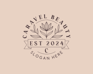 Stylish Floral Leaf logo design