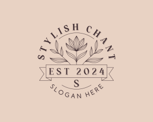 Stylish Floral Leaf logo design