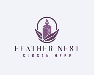 Feather Candle Light logo design