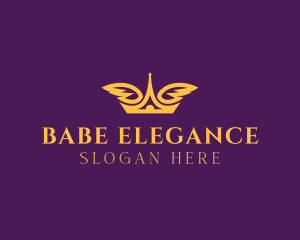 Elegant Crown Wings logo design