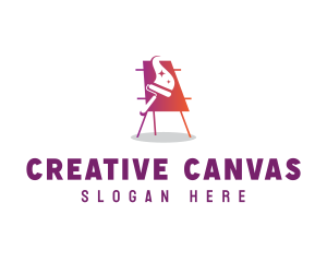 Easel Canvas Painting logo design