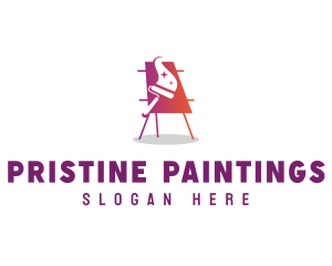 Easel Canvas Painting logo design