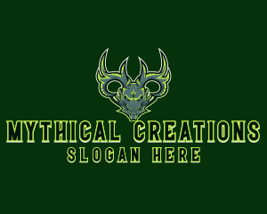 Mythical Wyvern Dragon logo design