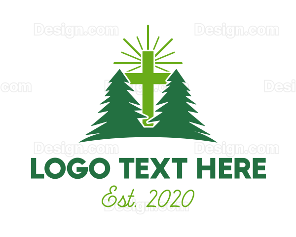 Forest Retreat Cross Logo