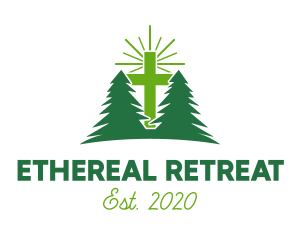 Forest Retreat Cross logo design