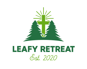 Forest Retreat Cross logo design