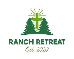 Forest Retreat Cross logo design