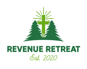 Forest Retreat Cross logo design