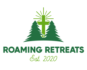 Forest Retreat Cross logo design