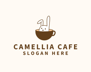 Cute Bunny Cafe  logo design