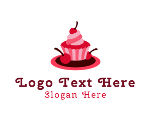 Cherry Sweet Cupcake Logo