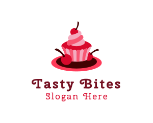Cherry Sweet Cupcake logo design