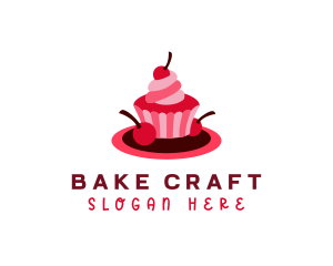 Cherry Sweet Cupcake logo design