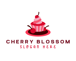 Cherry Sweet Cupcake logo design