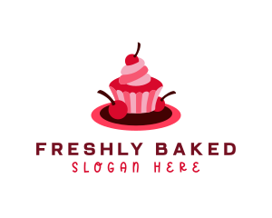 Cherry Sweet Cupcake logo design