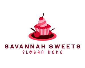 Cherry Sweet Cupcake logo design