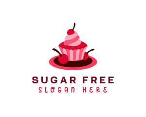 Cherry Sweet Cupcake logo design