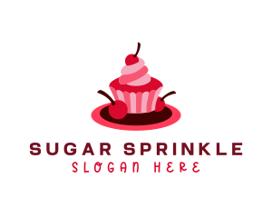 Cherry Sweet Cupcake logo design