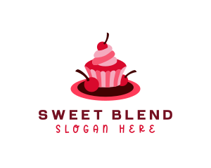 Cherry Sweet Cupcake logo design