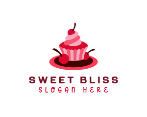 Cherry Sweet Cupcake logo design