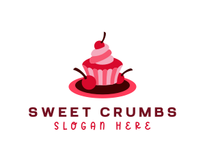 Cherry Sweet Cupcake logo design