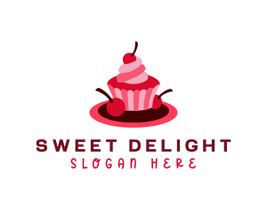 Cherry Sweet Cupcake logo design