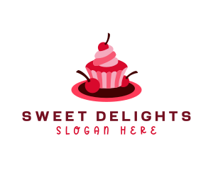 Cherry Sweet Cupcake logo design