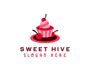 Cherry Sweet Cupcake logo design