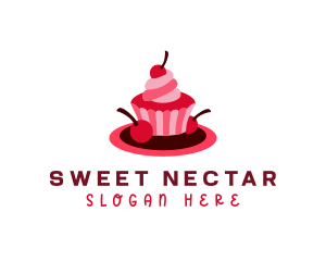 Cherry Sweet Cupcake logo design