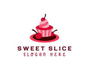 Cherry Sweet Cupcake logo design