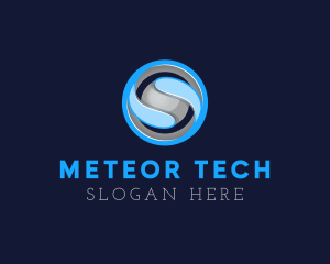 3D Blue Globe Technology logo design