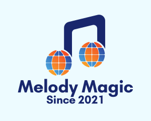 Globe Music Note logo design