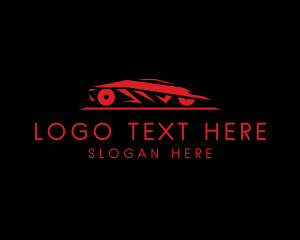 Car - Red Futuristic Car logo design