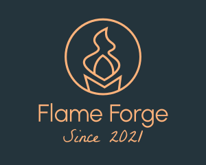 Orange Candle Torch logo design