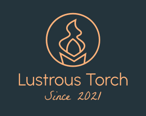 Orange Candle Torch logo design