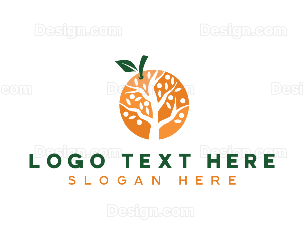 Modern Orange Tree Logo