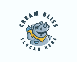 Rhino Ice Cream Gelato logo design