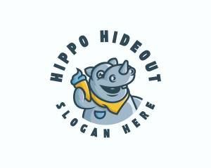 Rhino Ice Cream Gelato logo design