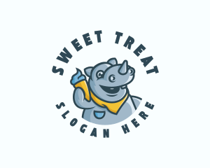 Rhino Ice Cream Gelato logo design