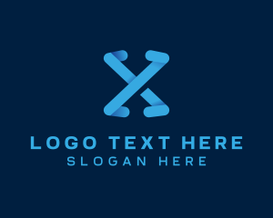 Modern Business Letter X logo