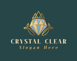 Diamond Crown leaf logo design