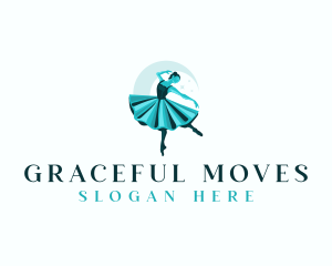 Ballerina Dance Woman logo design