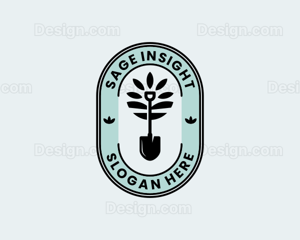 Lawn Landscaping Shovel Logo