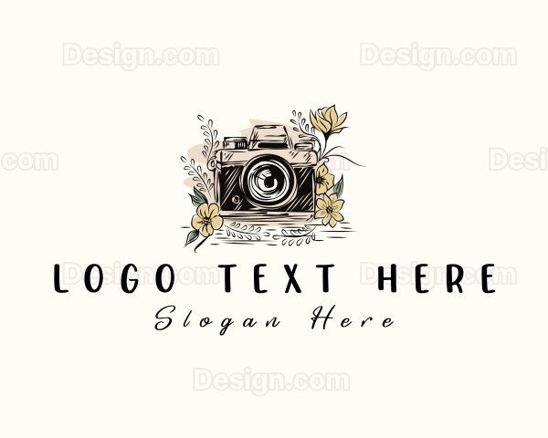 Retro Floral Photography Logo