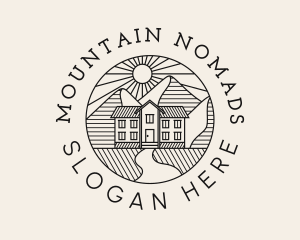 Mansion Villa House Mountain logo design