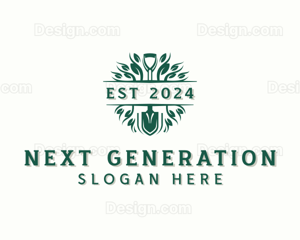 Landscaping Shovel Planting Logo