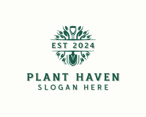 Landscaping Shovel Planting logo design