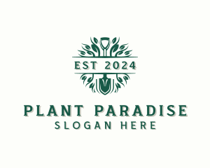 Landscaping Shovel Planting logo design